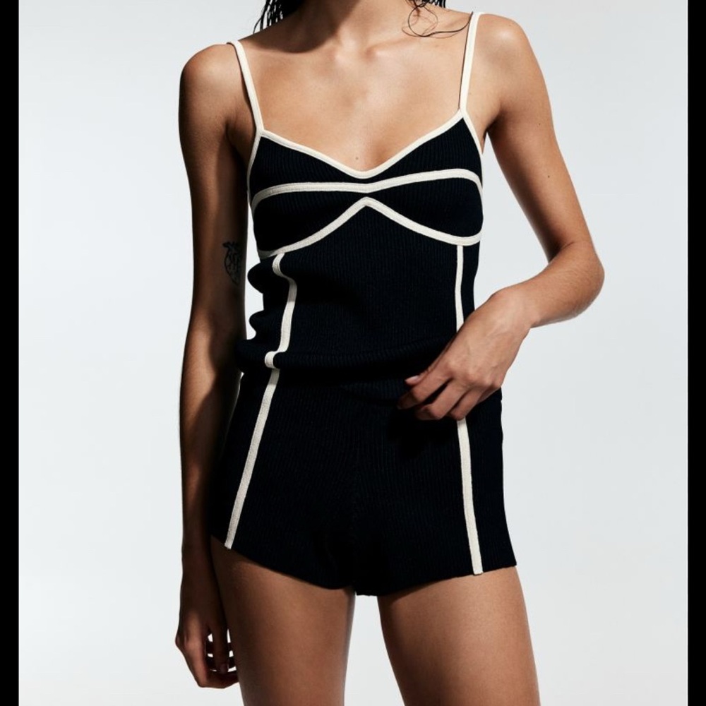 H&M Black and Cream Women's Pajama Set
